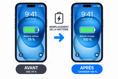 Changement batterie iPhone 15, 15 Plus, 15 Pro et 15 Pro Max - Remplacement de batterie